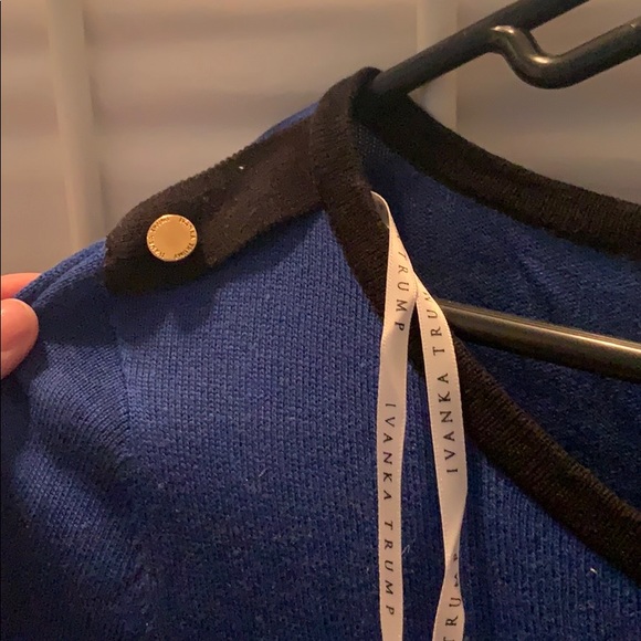 Blue with black and white stripped sweater shirt - Picture 3 of 4